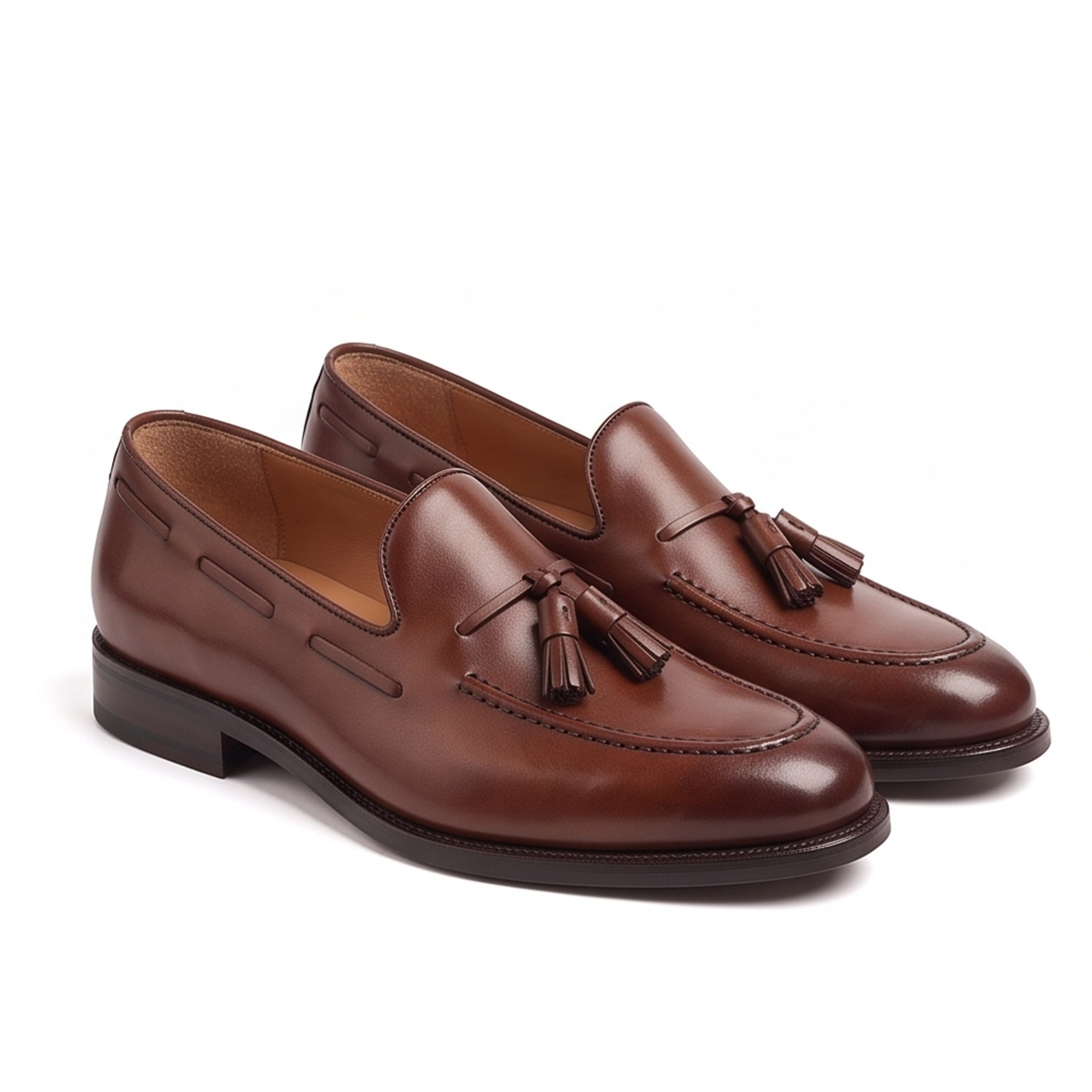 Dark Brown Men's Leather Tassel Laofer