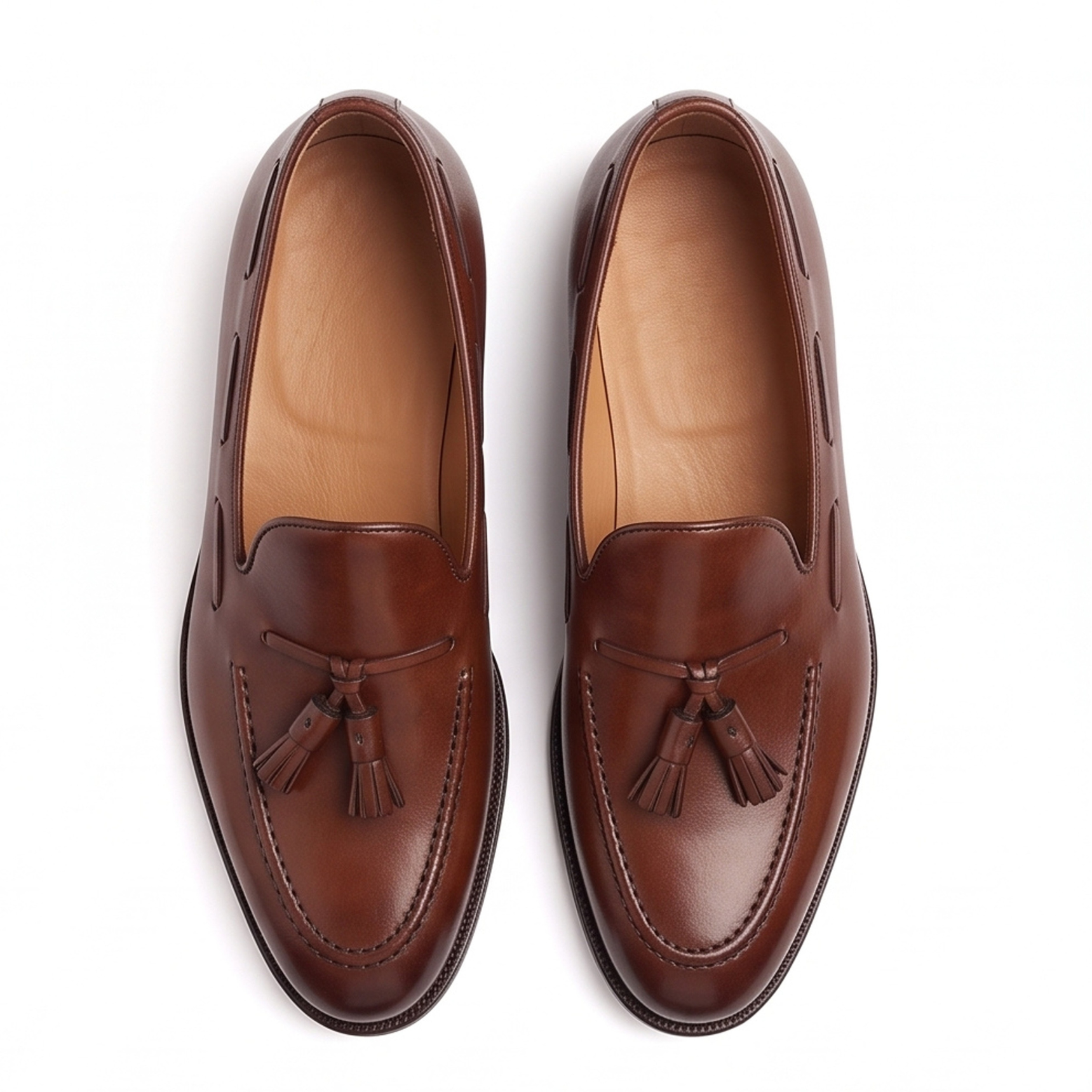 Dark Brown Men's Leather Tassel Laofer
