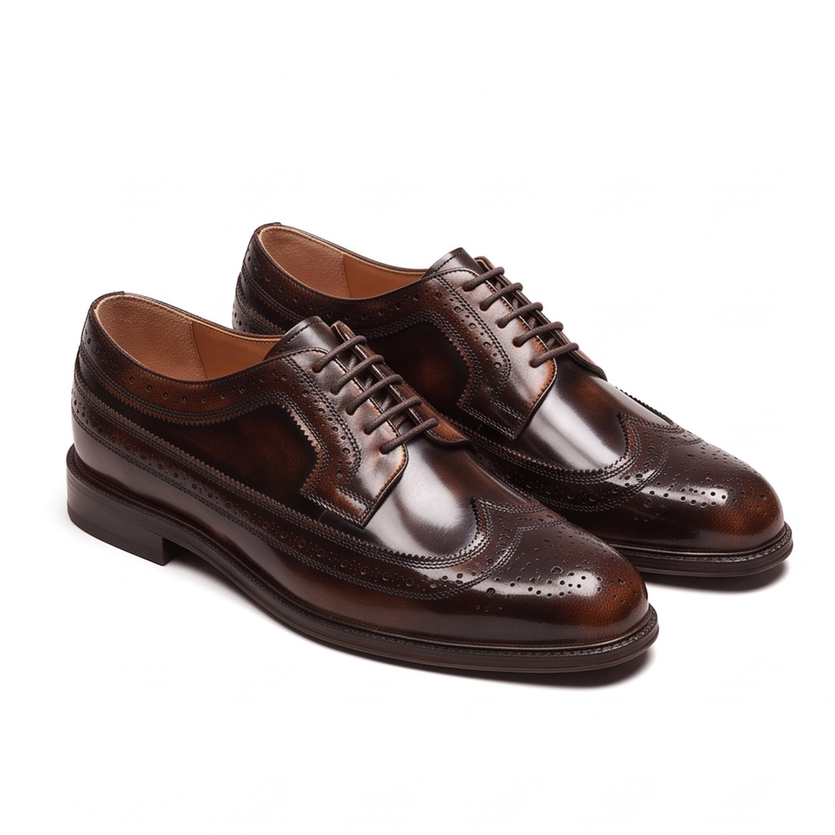 Wingtip Derby for Men in Patina Dark Brown