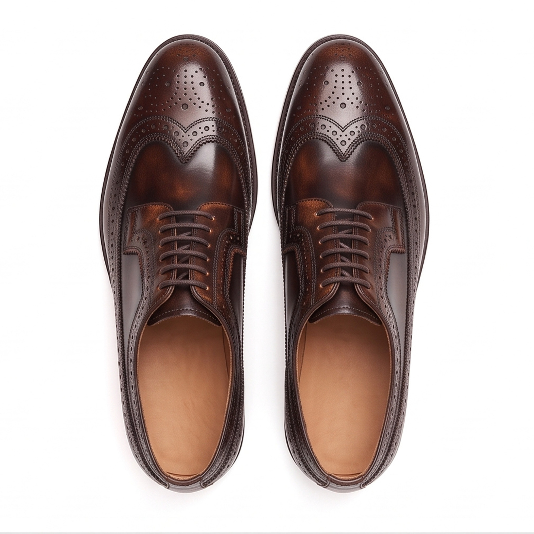 Wingtip Derby for Men in Patina Dark Brown