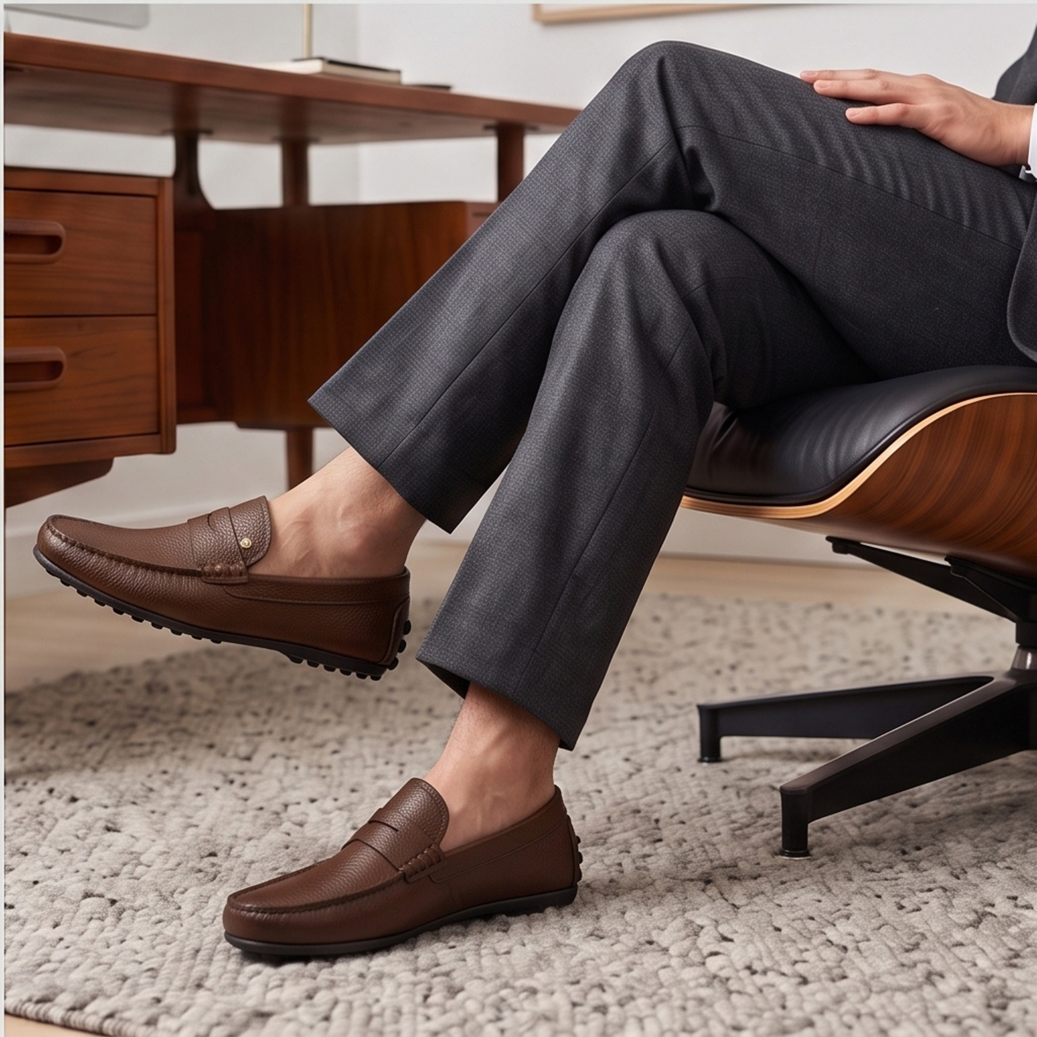 Evoke – Men's Handmade Leather Moccasins (Brown)