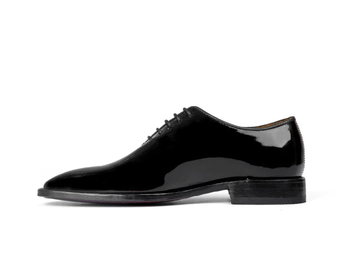 Lisbon Black Patent Leather Whole Cut Oxford Shoe