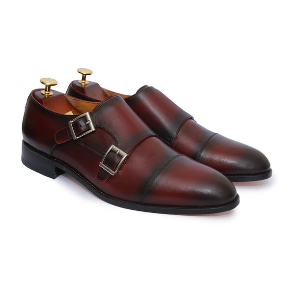 The Windsor - Double Monk Strap Leather Shoes