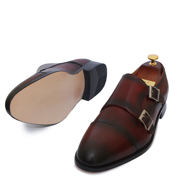 The Windsor - Double Monk Strap Leather Shoes