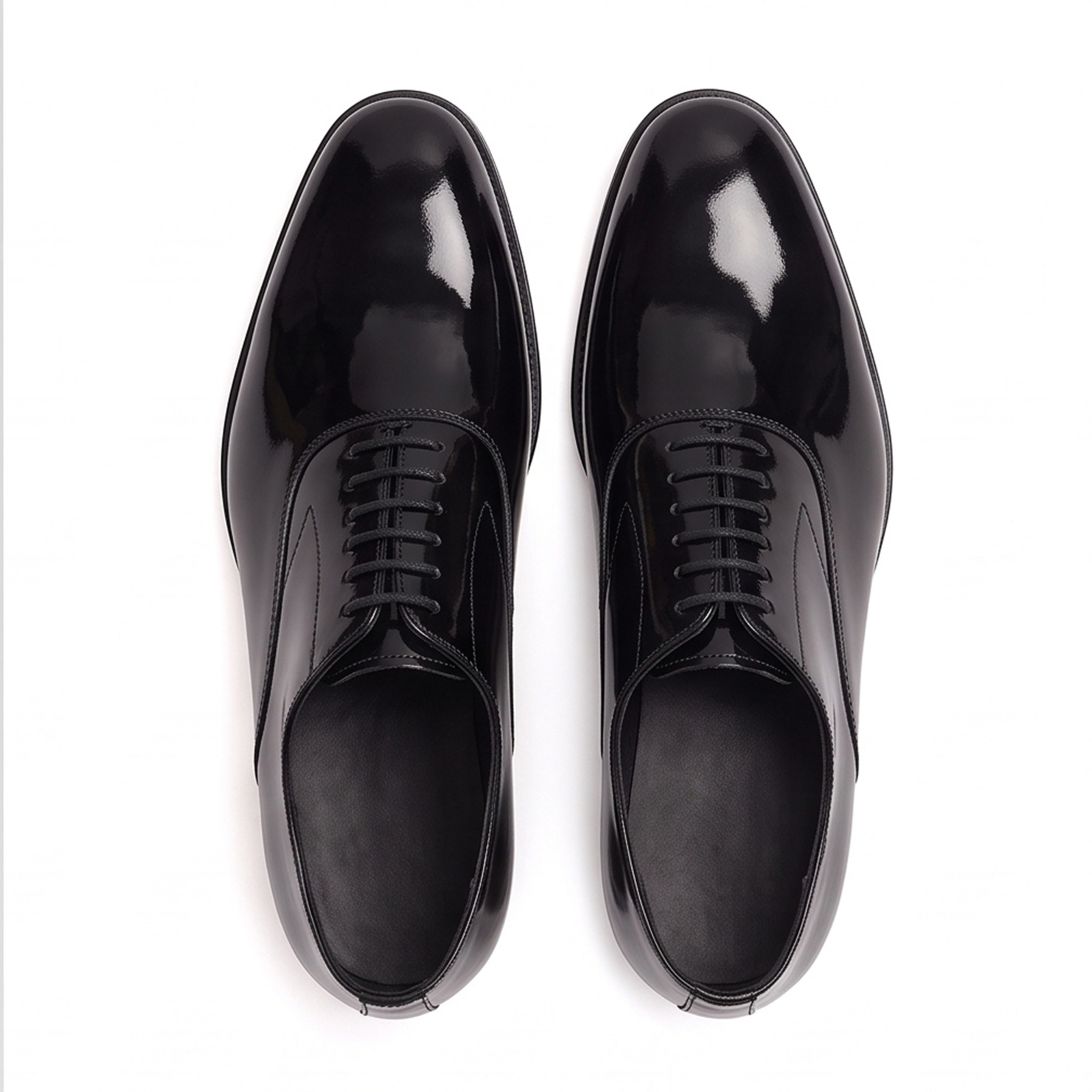 Men's Elegant Black Wholecut Leather Laceup Shoes