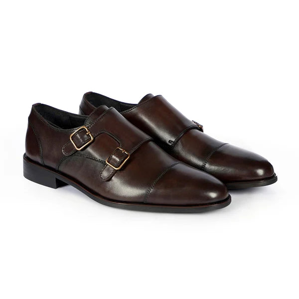 The Windsor - Double Monk Strap Leather Shoes