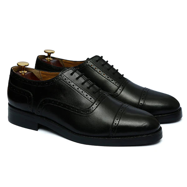 Richmond - Men's Black Calf Leather Oxford Shoe