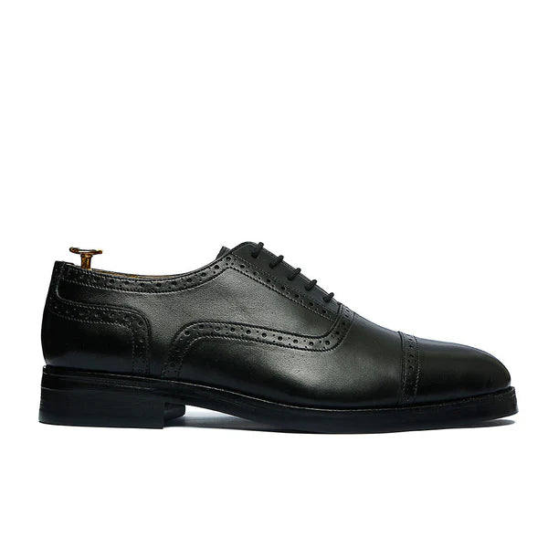 Richmond - Men's Black Calf Leather Oxford Shoe