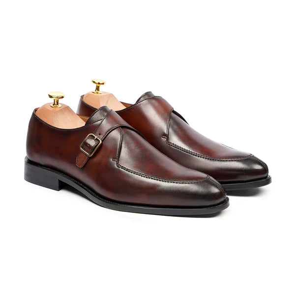Executive Single Monk Strap Leather Shoes