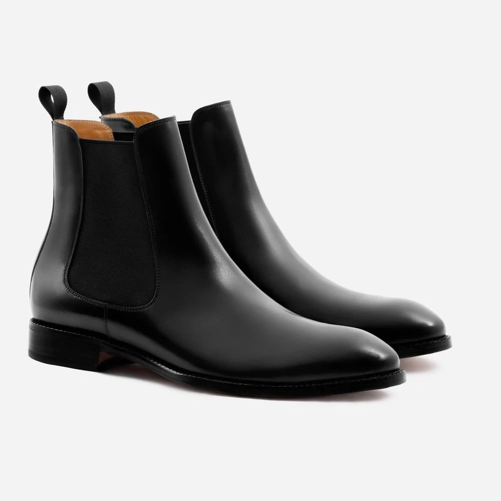Chelsea Leather Boots for Men in Black