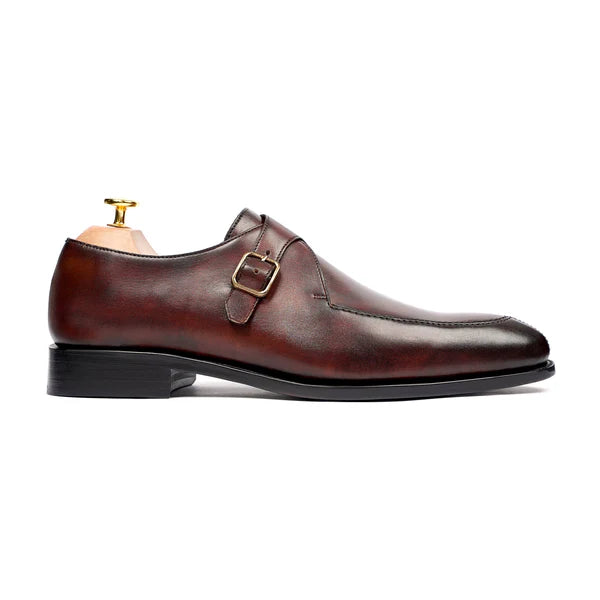 Executive Single Monk Strap Leather Shoes